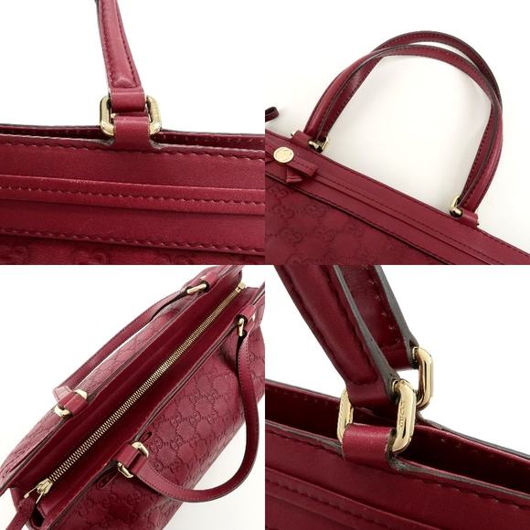 Gucci Bordeaux Reddish-Purple Hue Leather Shoulder Bag - Picture 8 of 15